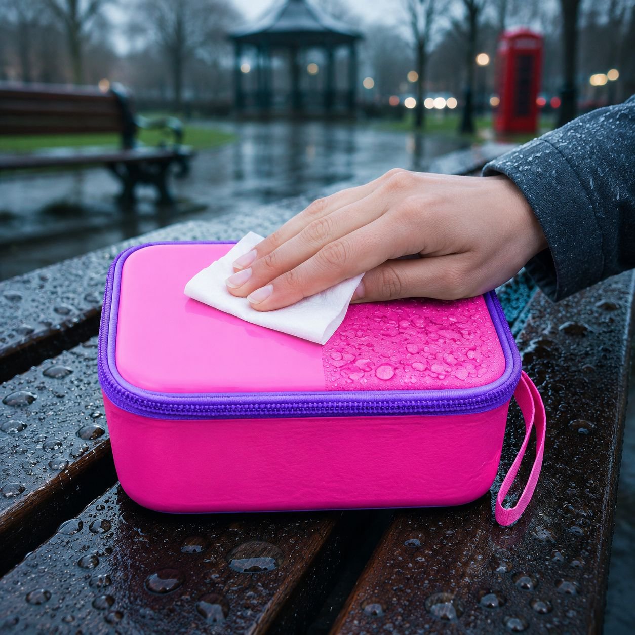 Instant Camera Storage Bag Portable Organizing Hard Shell Case (Pink)