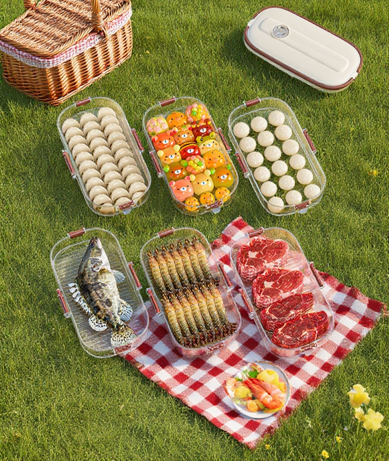 식품별 구분 가능한 다층 수납함 내부