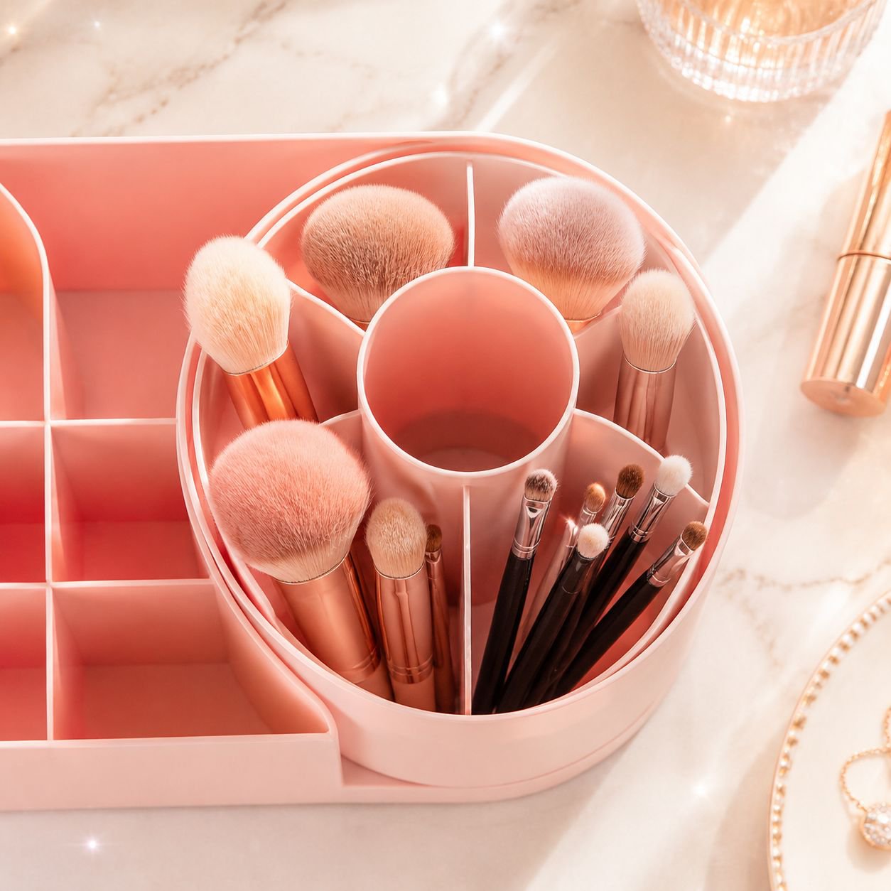 Drehbarer Organizer für Kosmetik und Büroaccessoires
