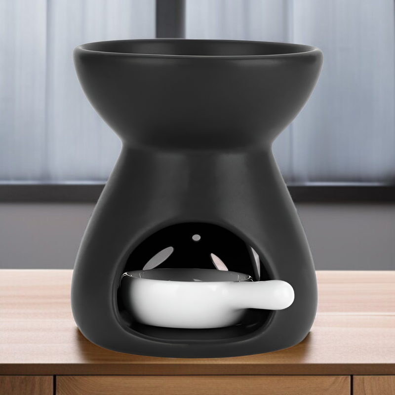 家庭用黒色陶器香薰炉のディテール