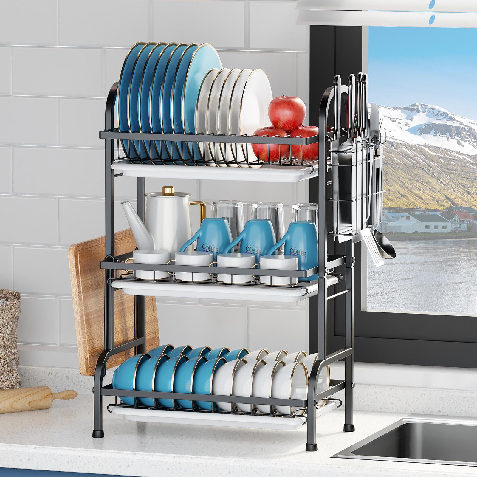 Multi-layer kitchen dish rack