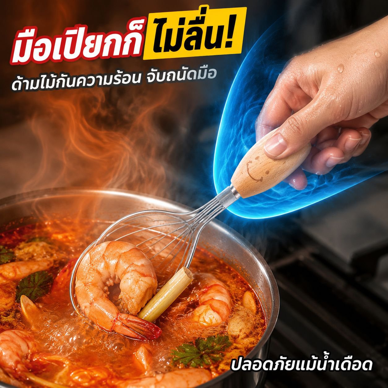 เซ็ตเครื่องมือครัวขนาดเล็กสมายล์ ด้ามจับไม้ สแตนเลส ที่ตีไข่ ที่ขูด ช้อนซุป ที่เปิดกระป๋อง