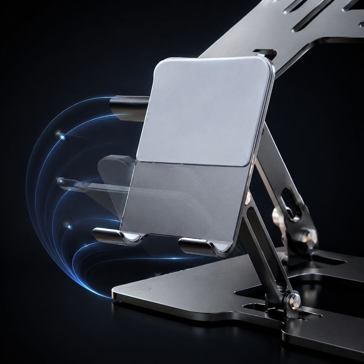 Gaming laptop cooling pad with phone stand feature