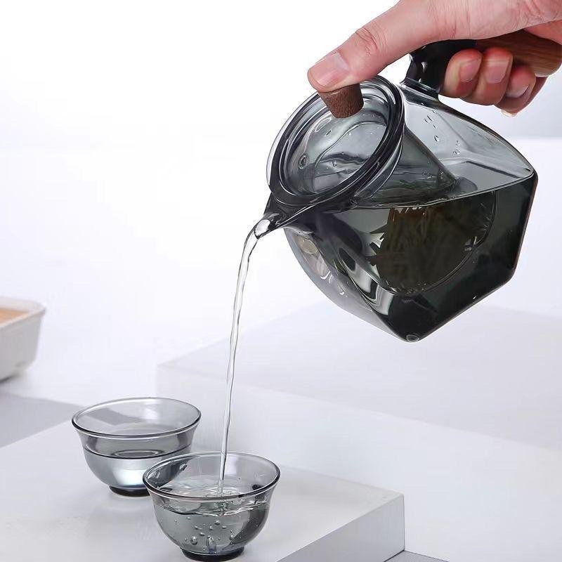 玻璃實木手柄泡茶器
