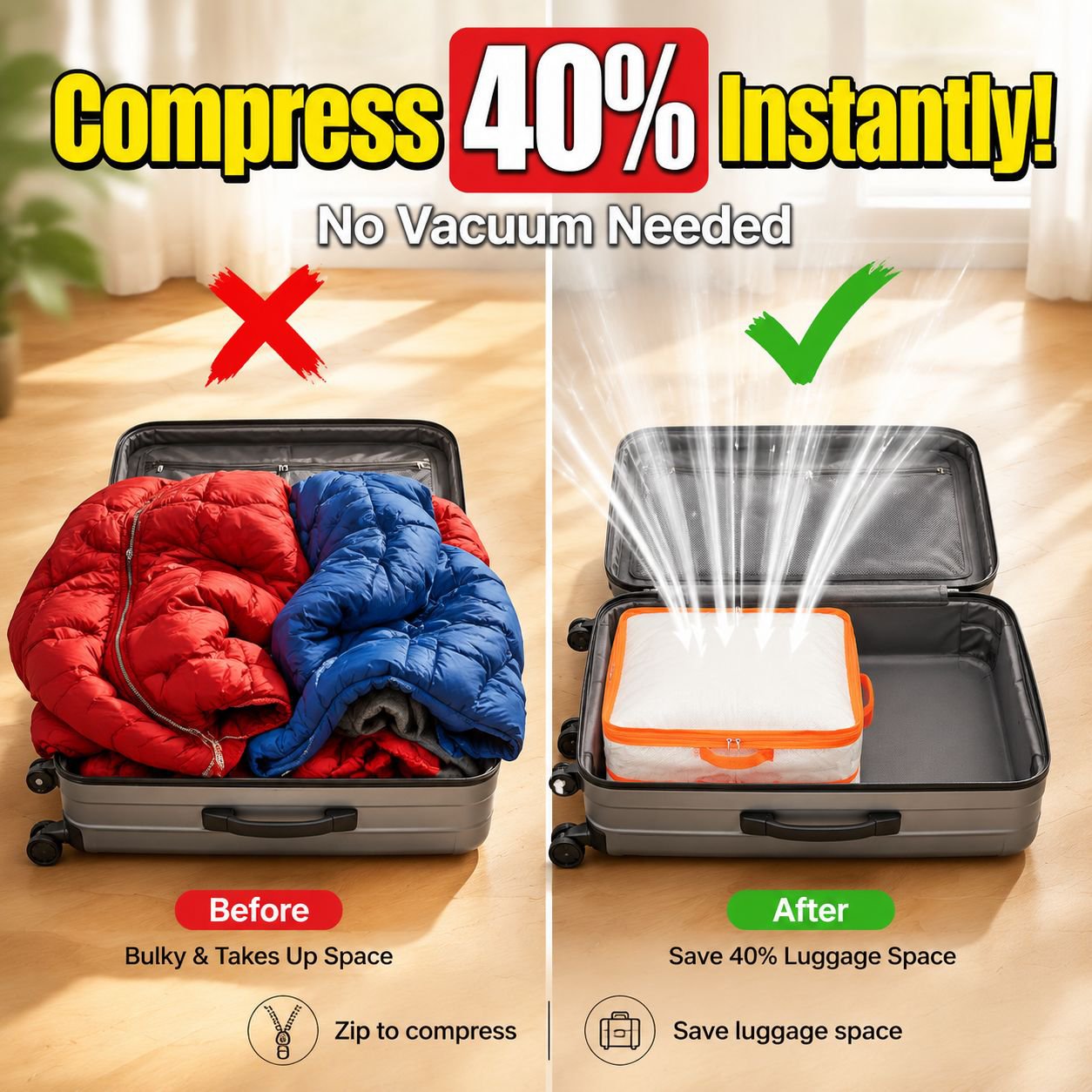 Large Capacity Portable Clothes Compression Storage Bag
