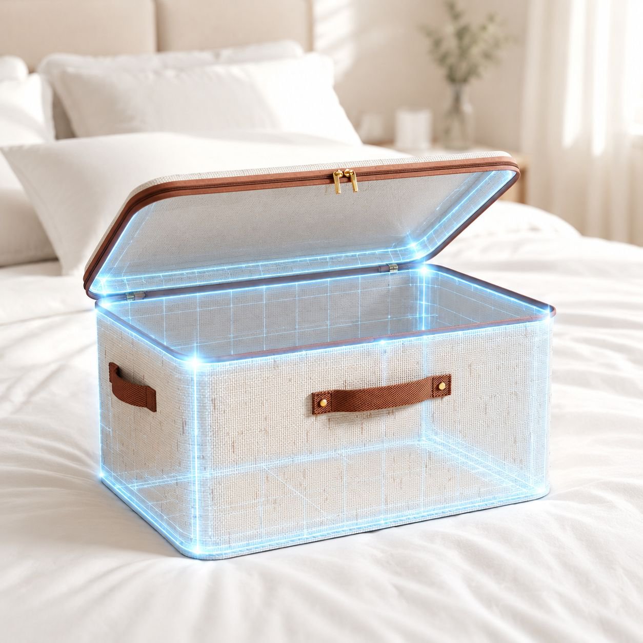 Stackable storage boxes for shelves and cabinets