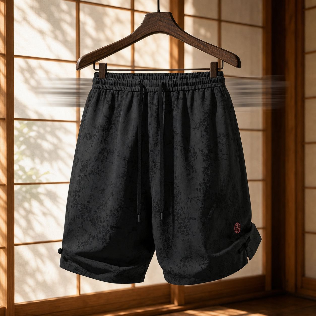 おしゃれな袴風メンズハーフパンツ着用例