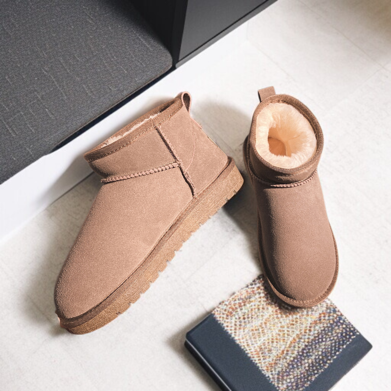 도톰한 디자인 플랫 스노우 슈즈