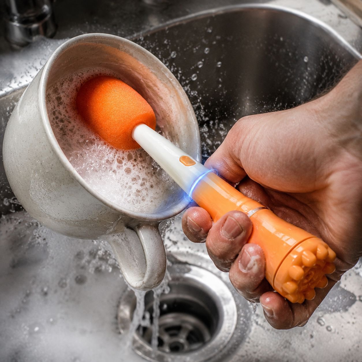 Three-in-One Household Cleaning Brush Long Handle Crevice Cup Brush