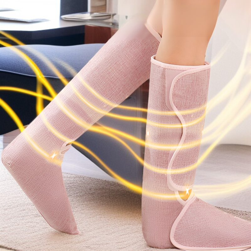 Masseur de jambes à compresse chaude, rechargeable, multi-vitesses, réglable, simulation de pression