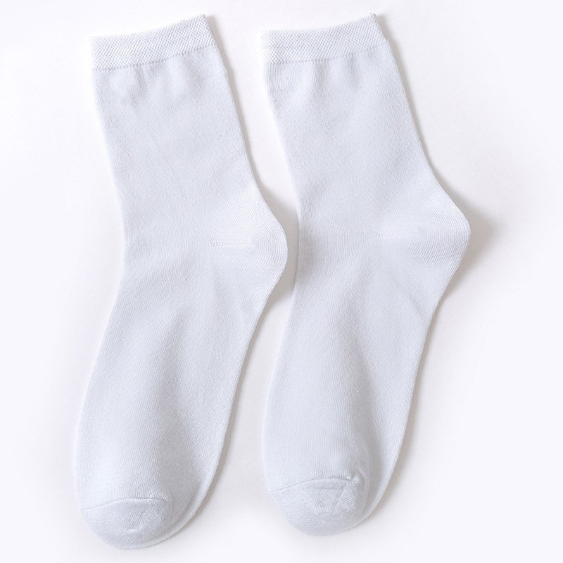 Men's solid color mid-calf socks