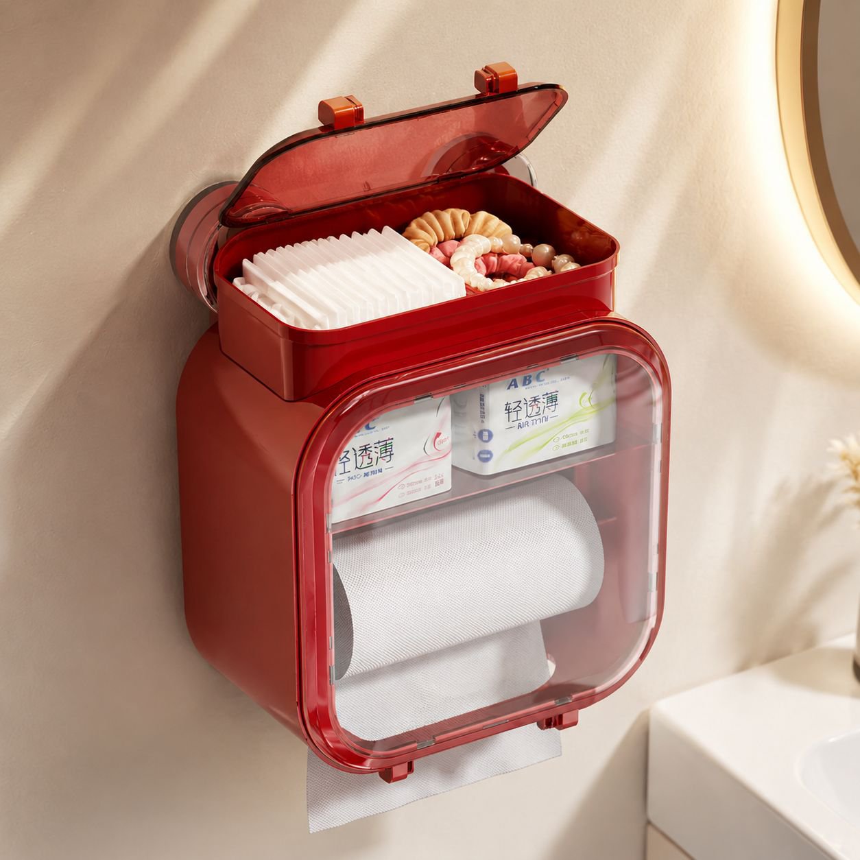 Stylish white multifunctional toilet paper box