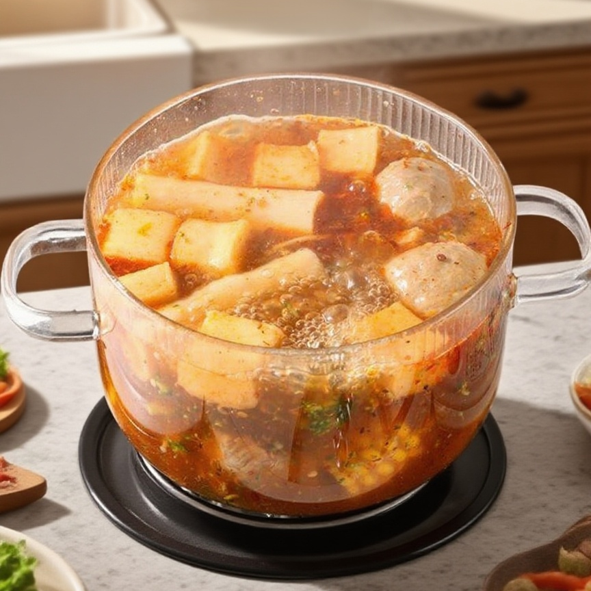 高ホウ素シリコン耐熱焼鈍可能家庭用ガラス鍋