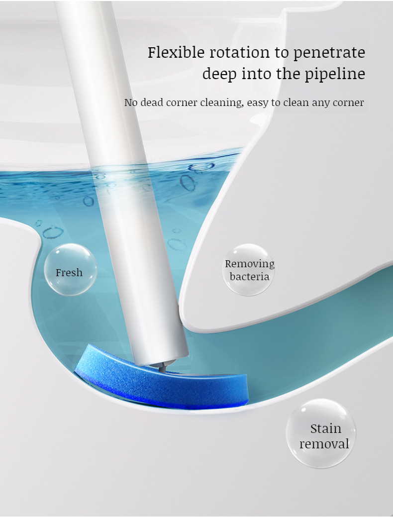 Wall-Mounted Replaceable-Head Toilet Brush