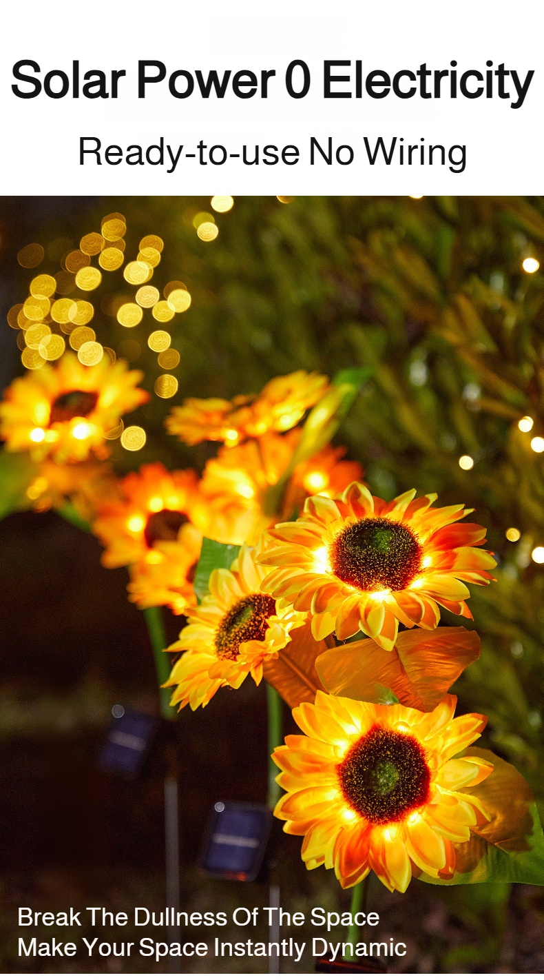 Weather-resistant sunflower lamp for outdoor decoration