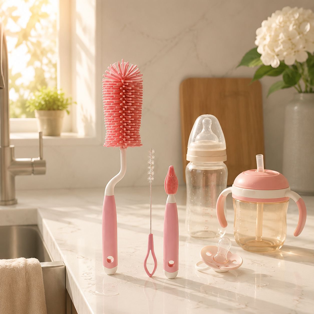 Lot de 3 brosses à gobelet en silicone souple, nettoyage sans angle mort
