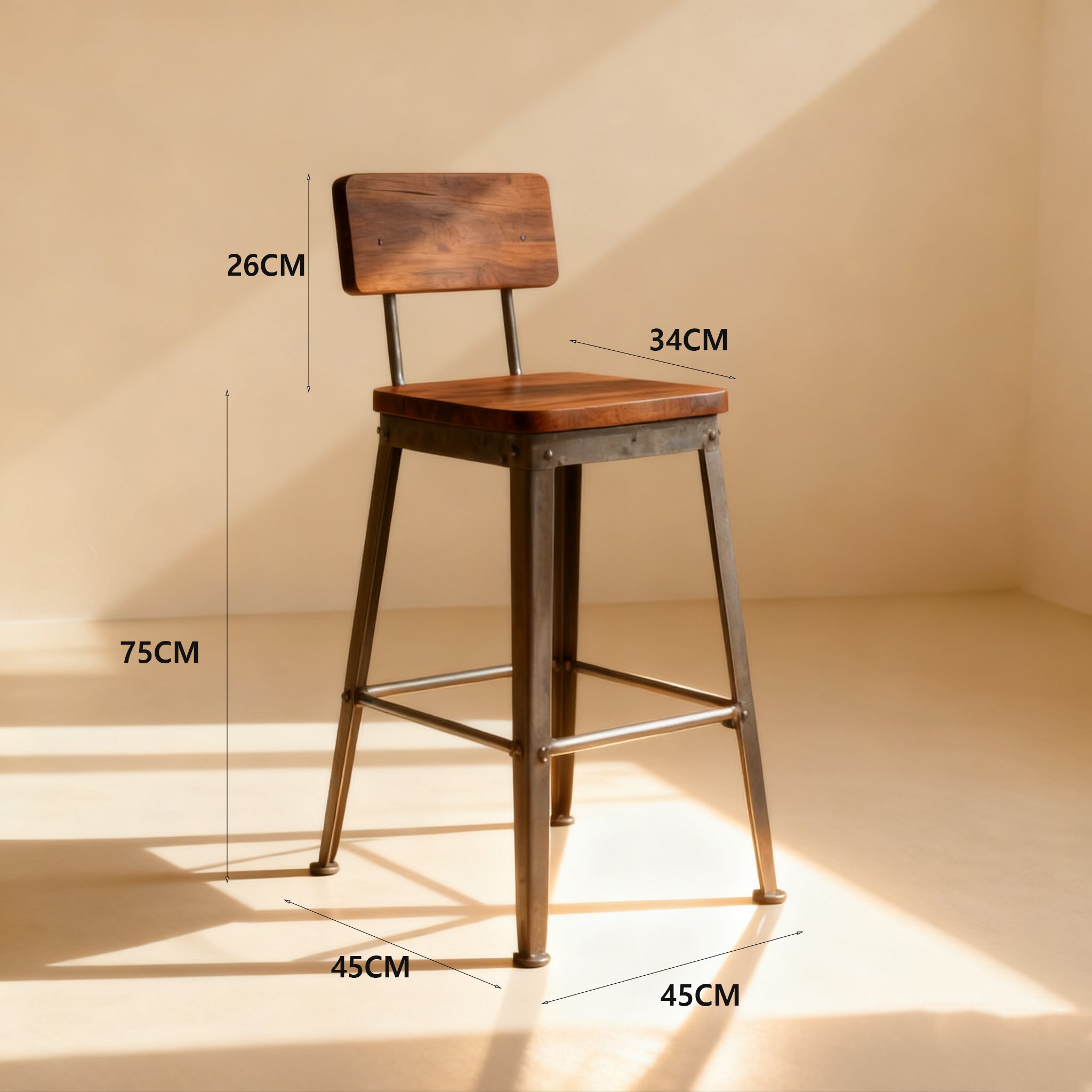 주방 인테리어와 어울리는 원목 바체어