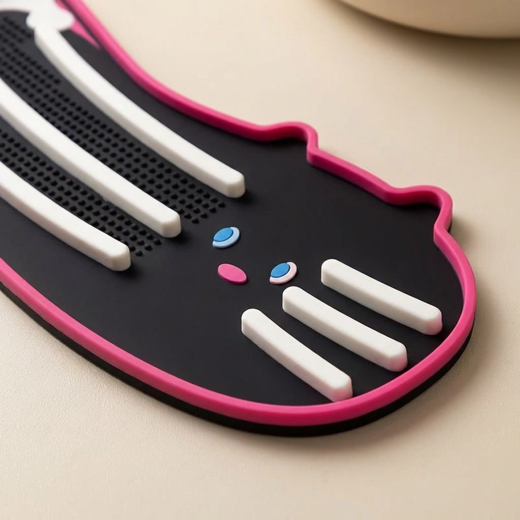 귀엽고 미끄럼 방지 기능이 있는 실리콘 냄비 뚜껑 매트