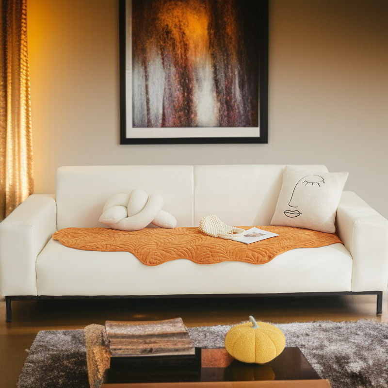 凹凸特殊形状のレザーソファクッションカバー