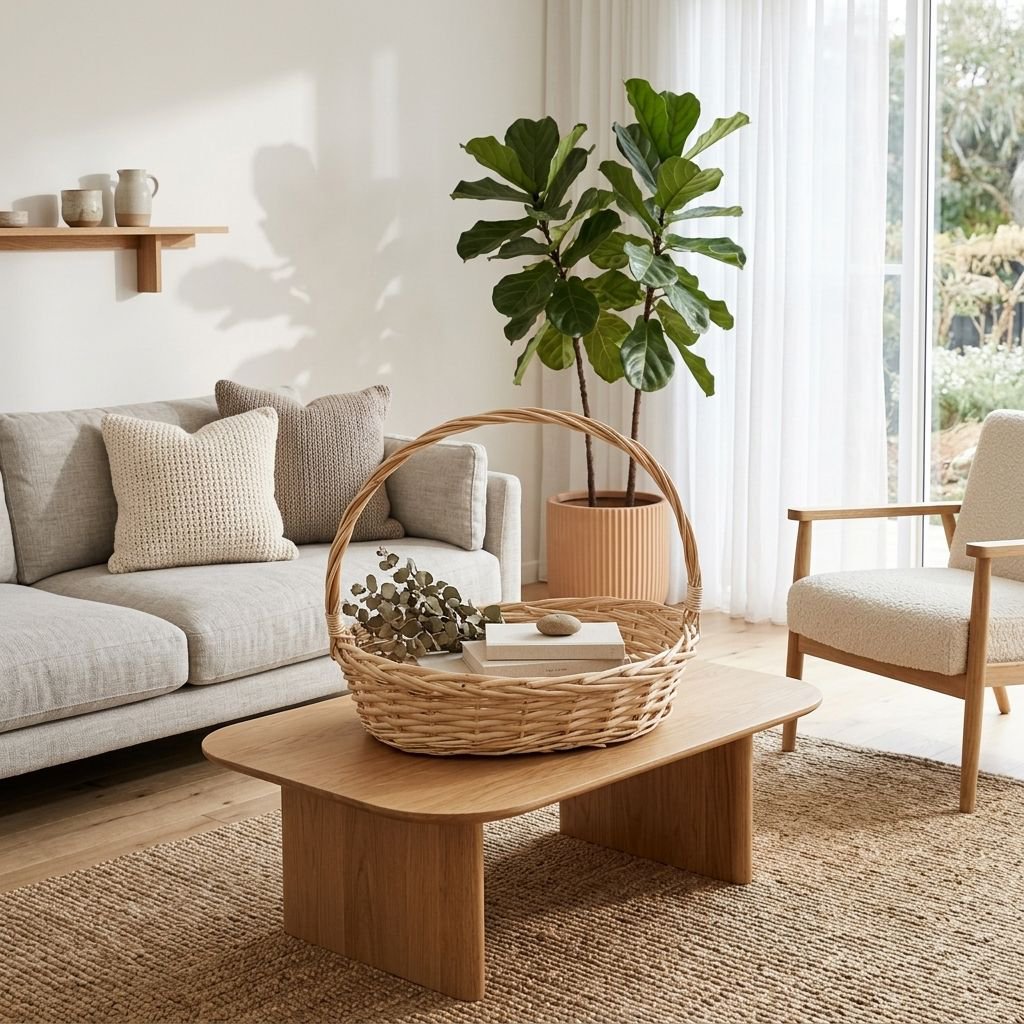 ตะกร้าเก็บของหวายแบบถือด้วยมือ