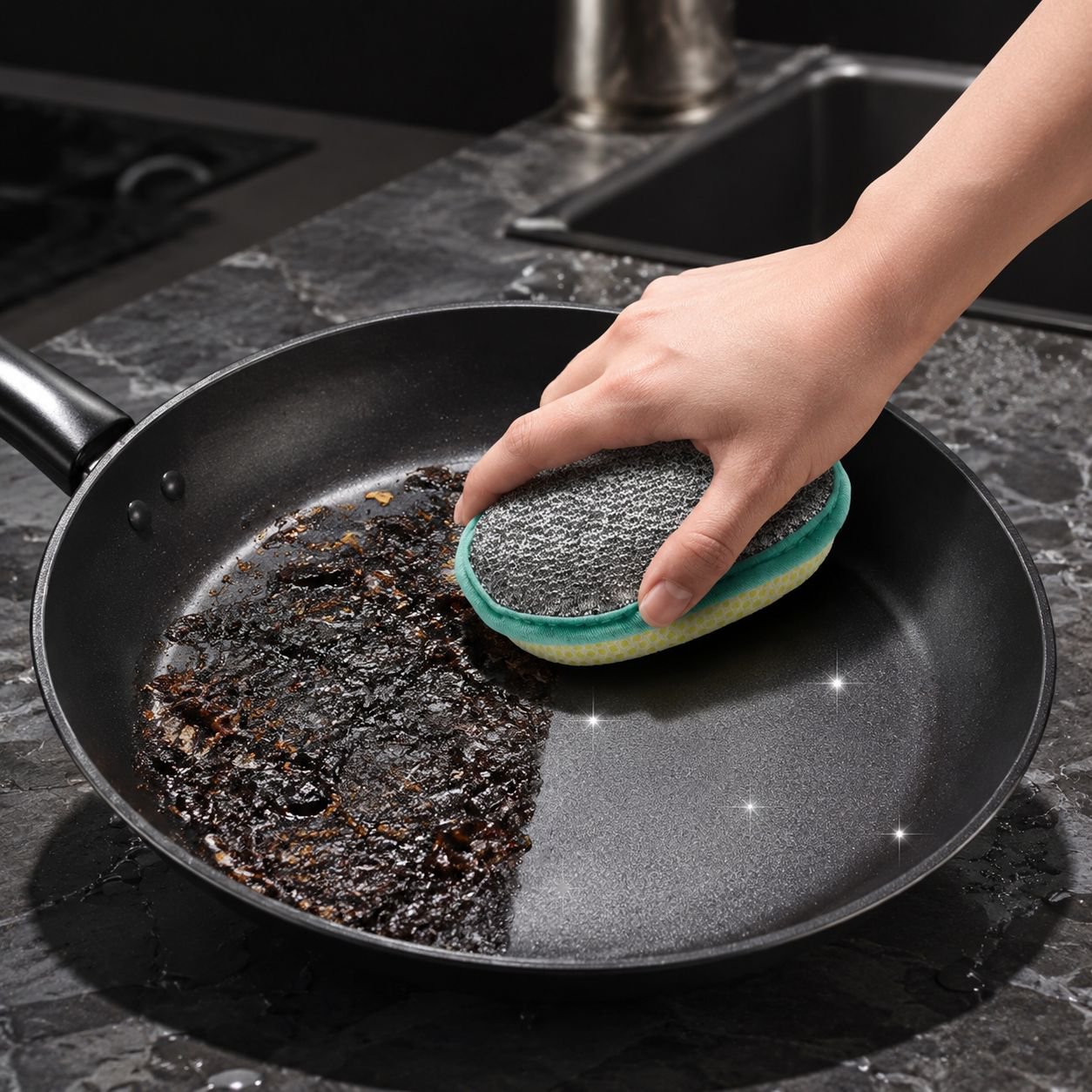 Double-Sided Round Scrubbing Sponge for Kitchen Cleaning