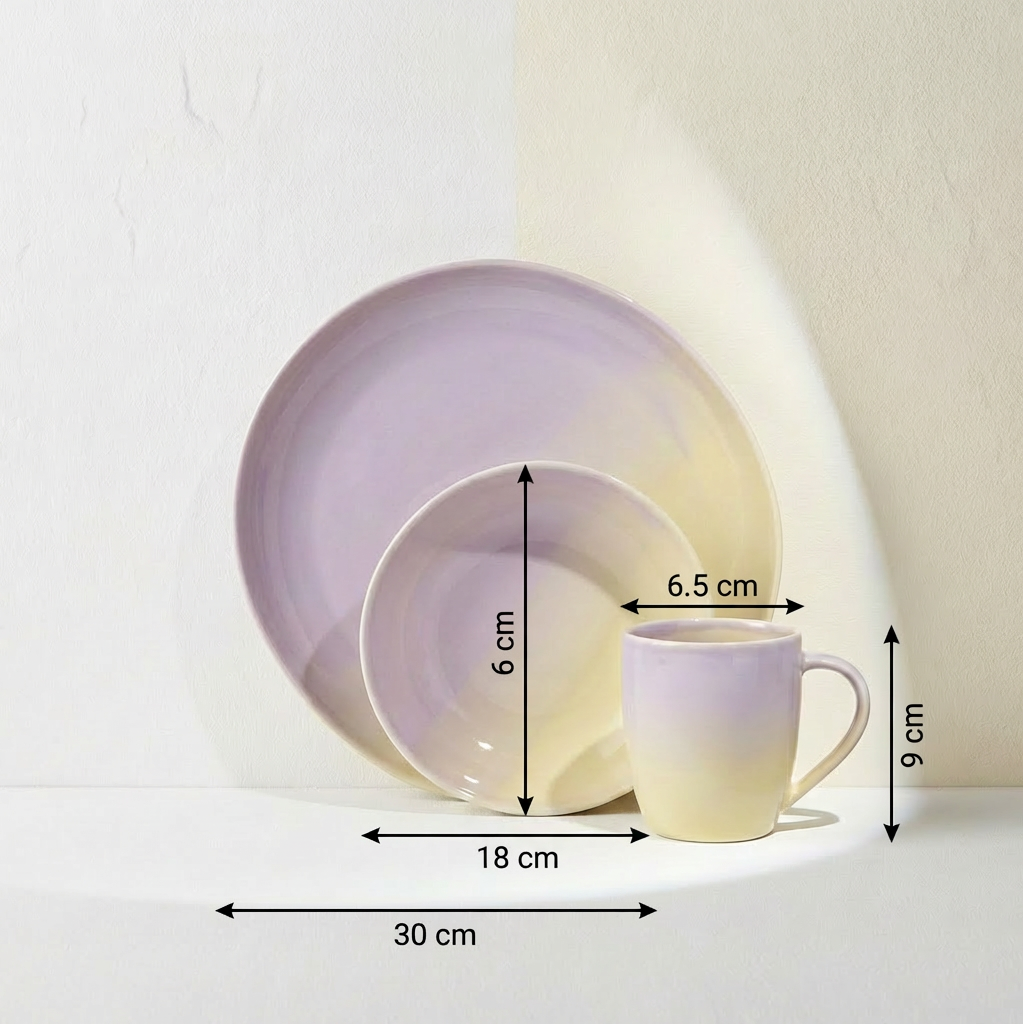 Vajilla de cerámica moderna y elegante en color neutro