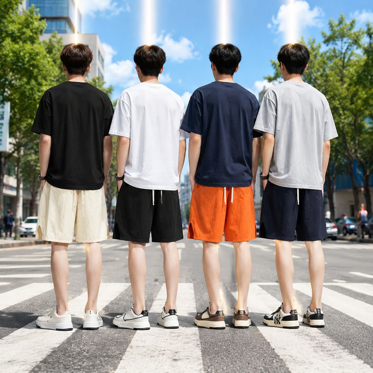 주니어 남녀 아동 여름 와이드 속건 포켓 반바지