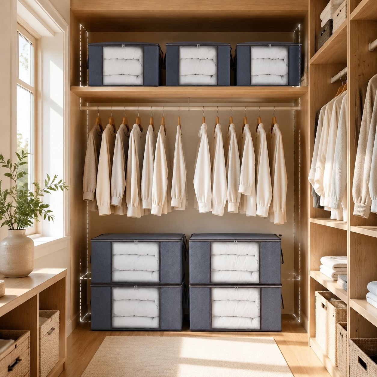 Large storage organizer with handles for easy carrying