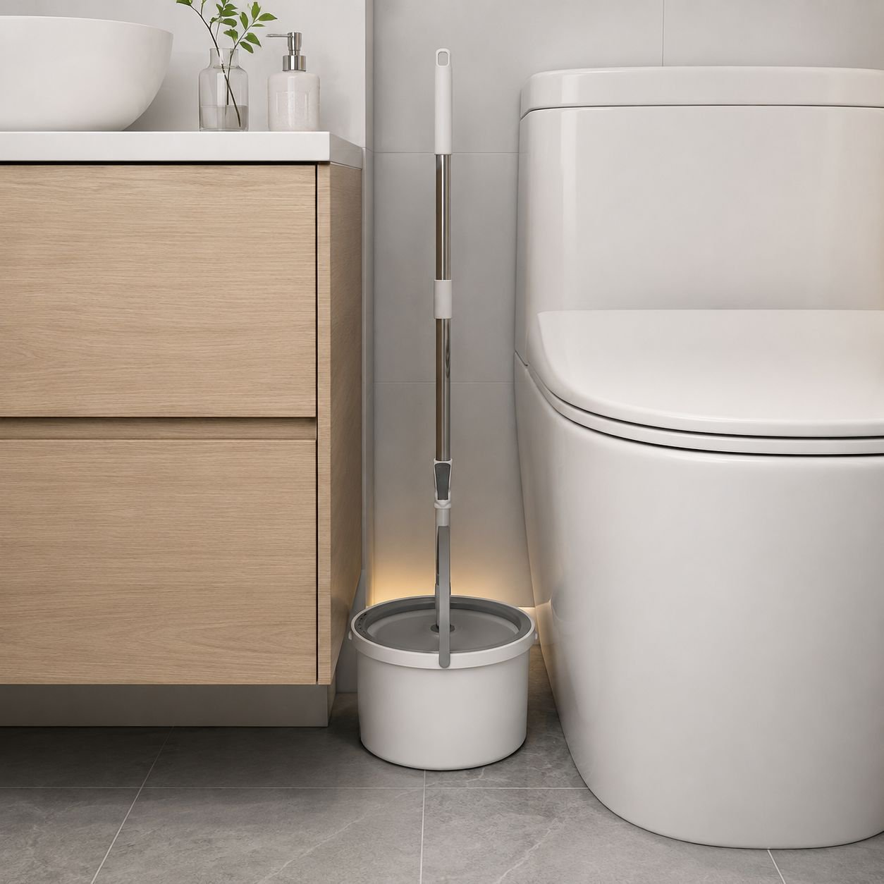 Freihändiger Mopp mit Eimer, Schmutz- und Sauberwassertrennung