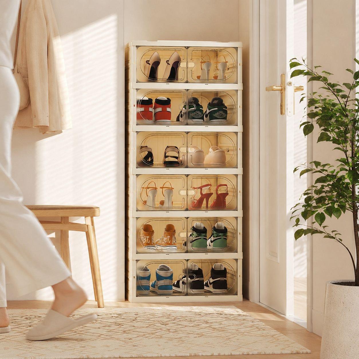 Ästhetischer Schuhschrank mit Doppeltür in modernem Design