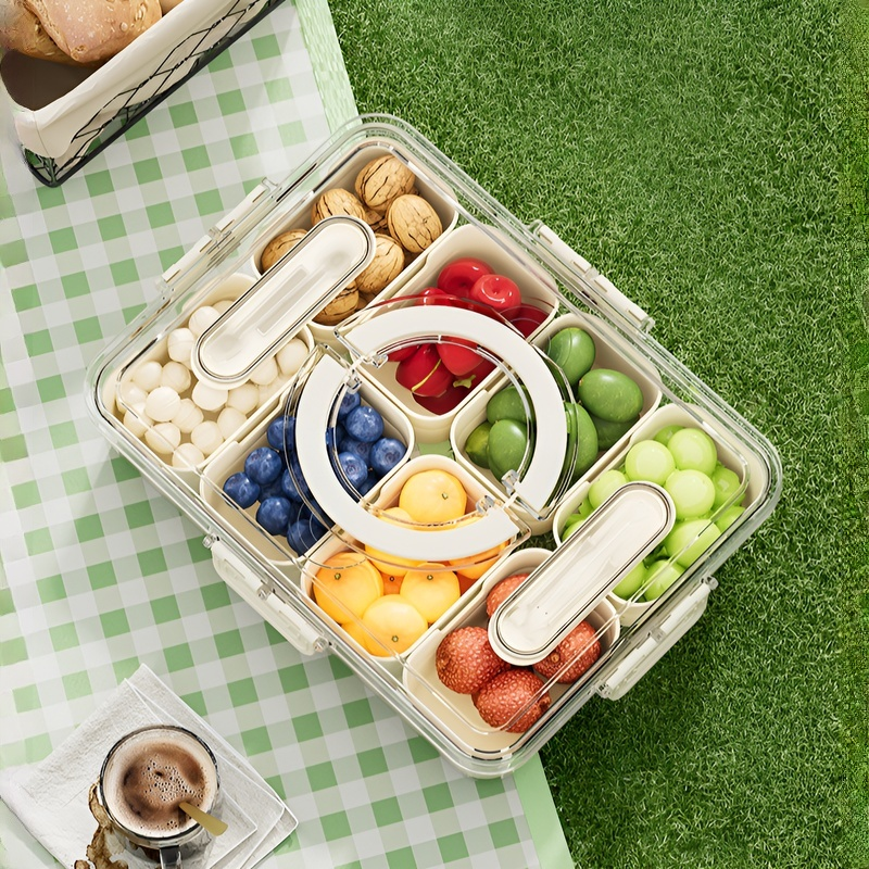 Caja de picnic multifuncional con cubiertos