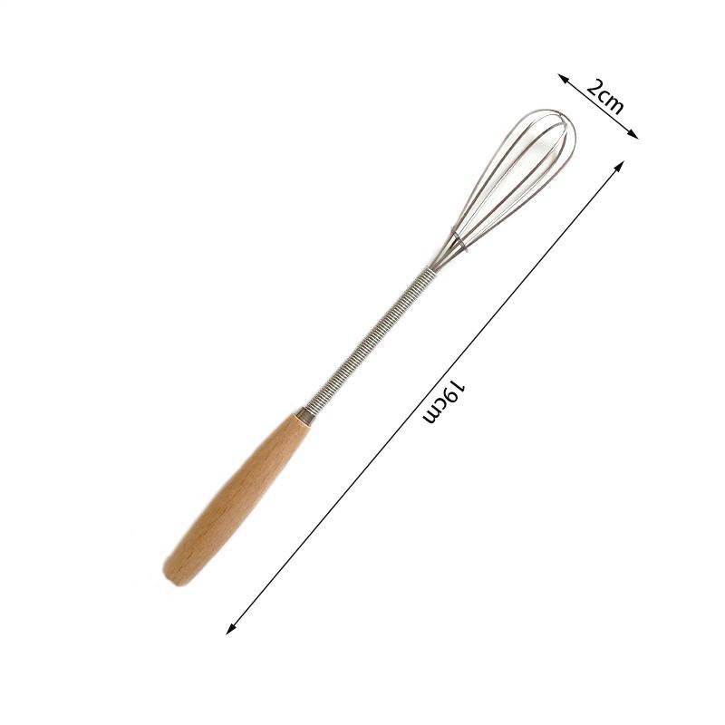 เครื่องตีไข่สแตนเลสพร้อมด้ามไม้แบบมือจับ