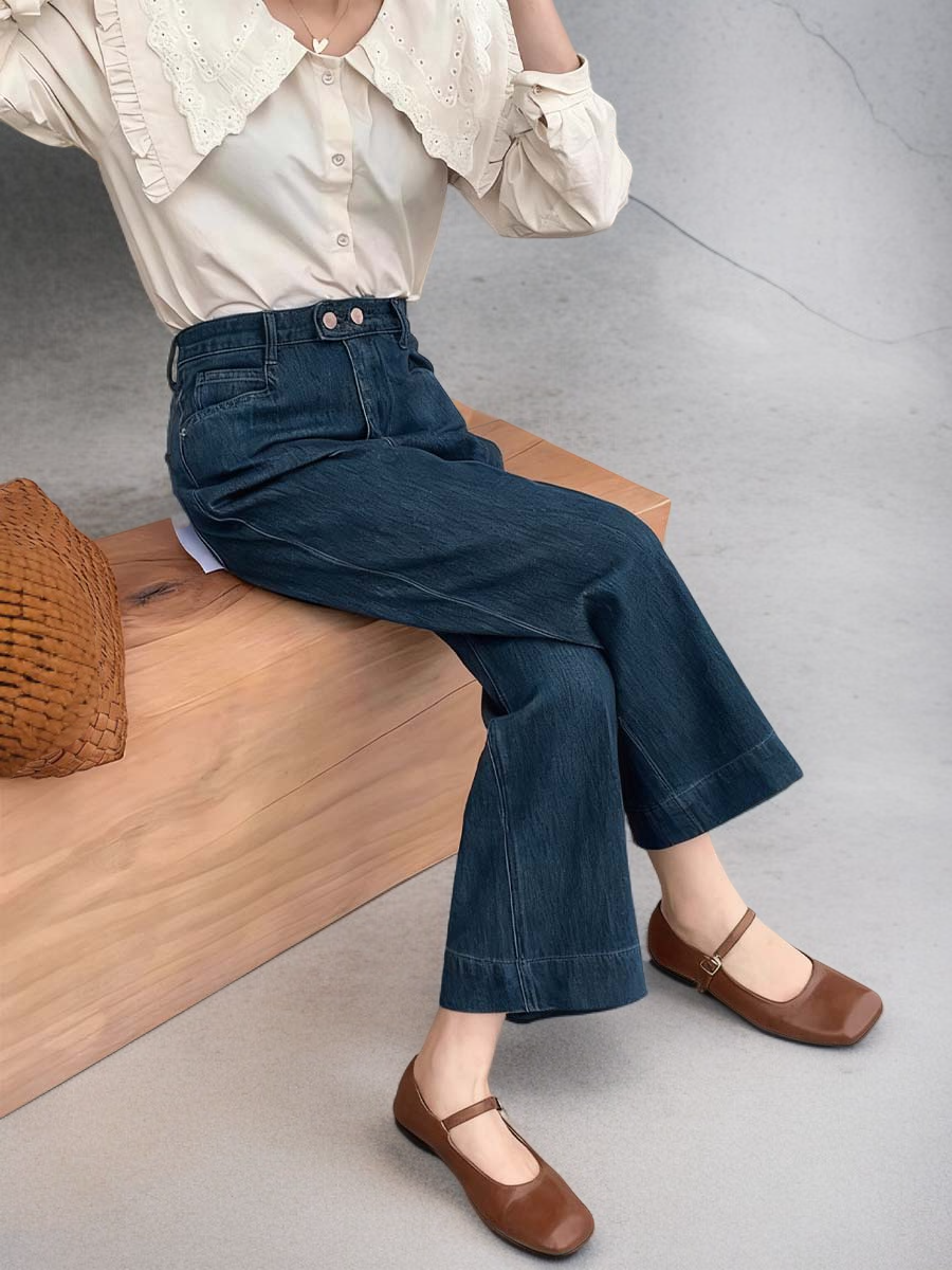 クロップドパンツの快適な素材感