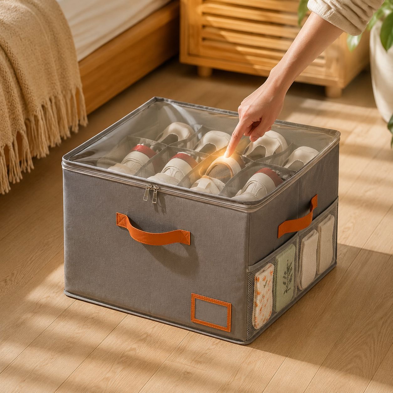 Schuhaufbewahrungsbox mit Deckel – staub- und feuchtigkeitsgeschützt