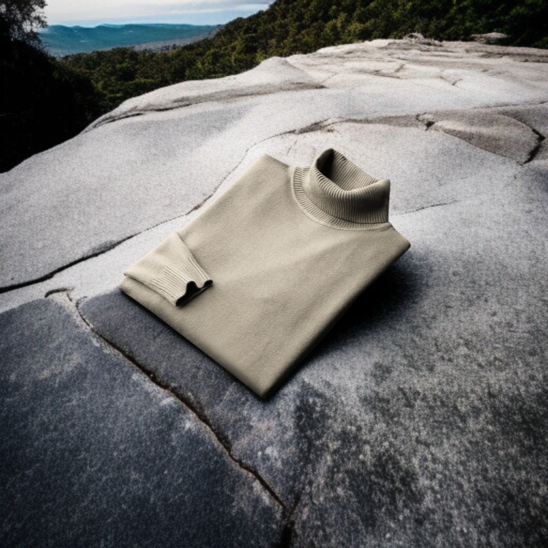 남자 기모 슬림 터틀넥 니트 착용샷