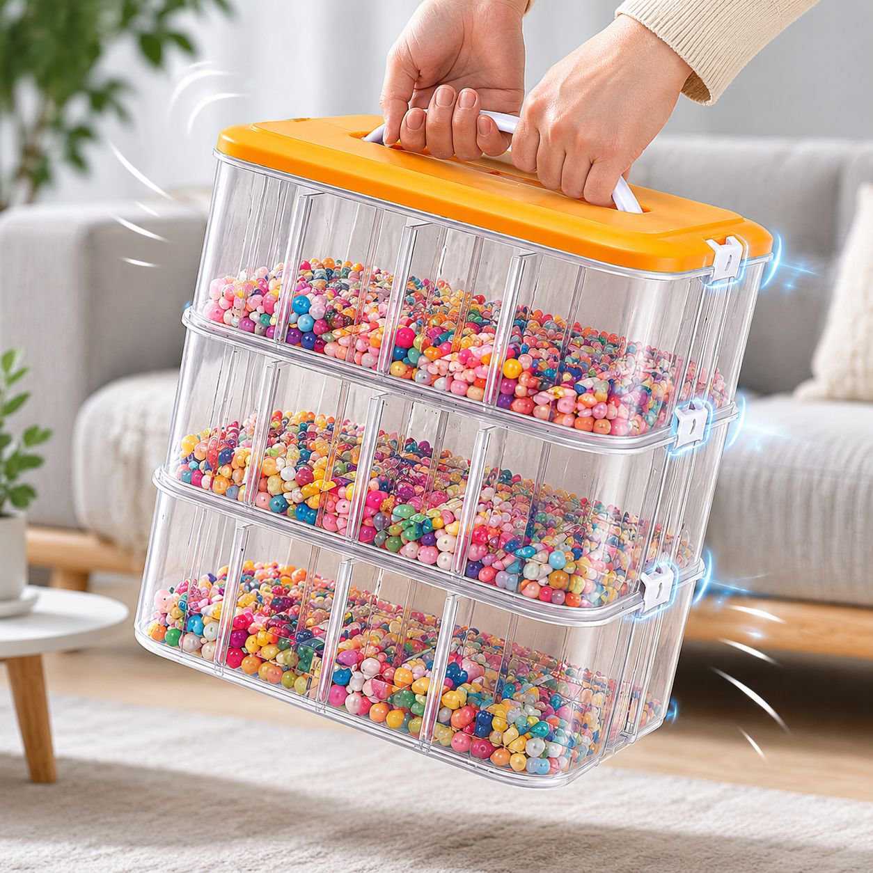 Caja de almacenamiento transparente de gran capacidad
