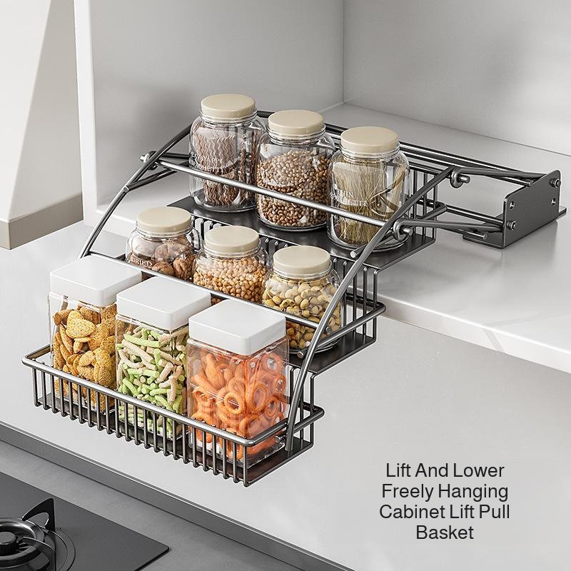 Cesta de almacenamiento elevable para la cocina