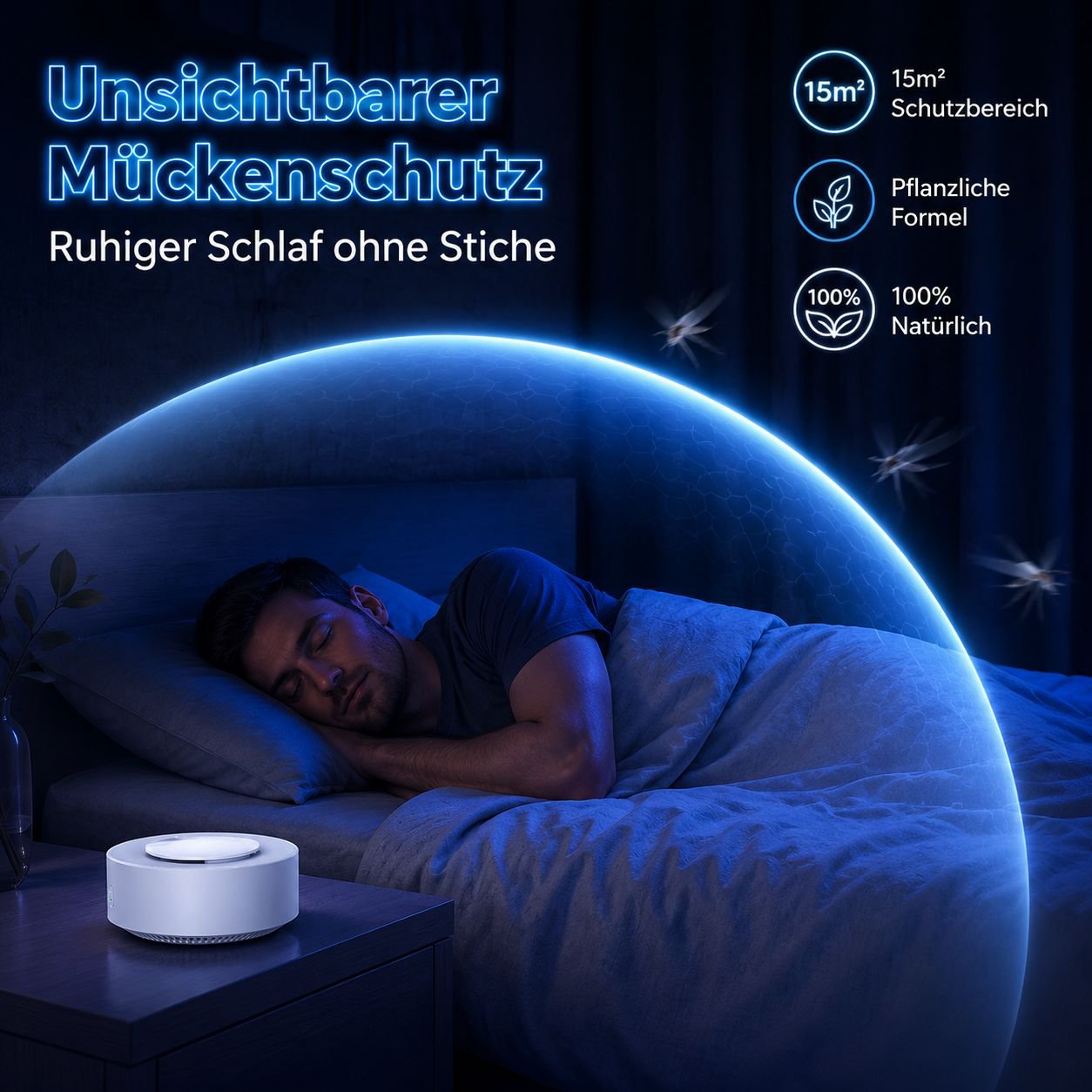 Elektrischer Diffusor mit LED-Stimmungslicht und Mückenabwehr, Raumduftgerät