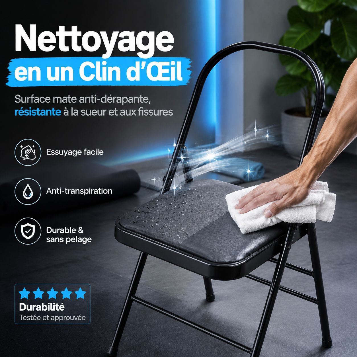 Chaise de yoga polyvalente Labiros, chaise d'assistance fitness