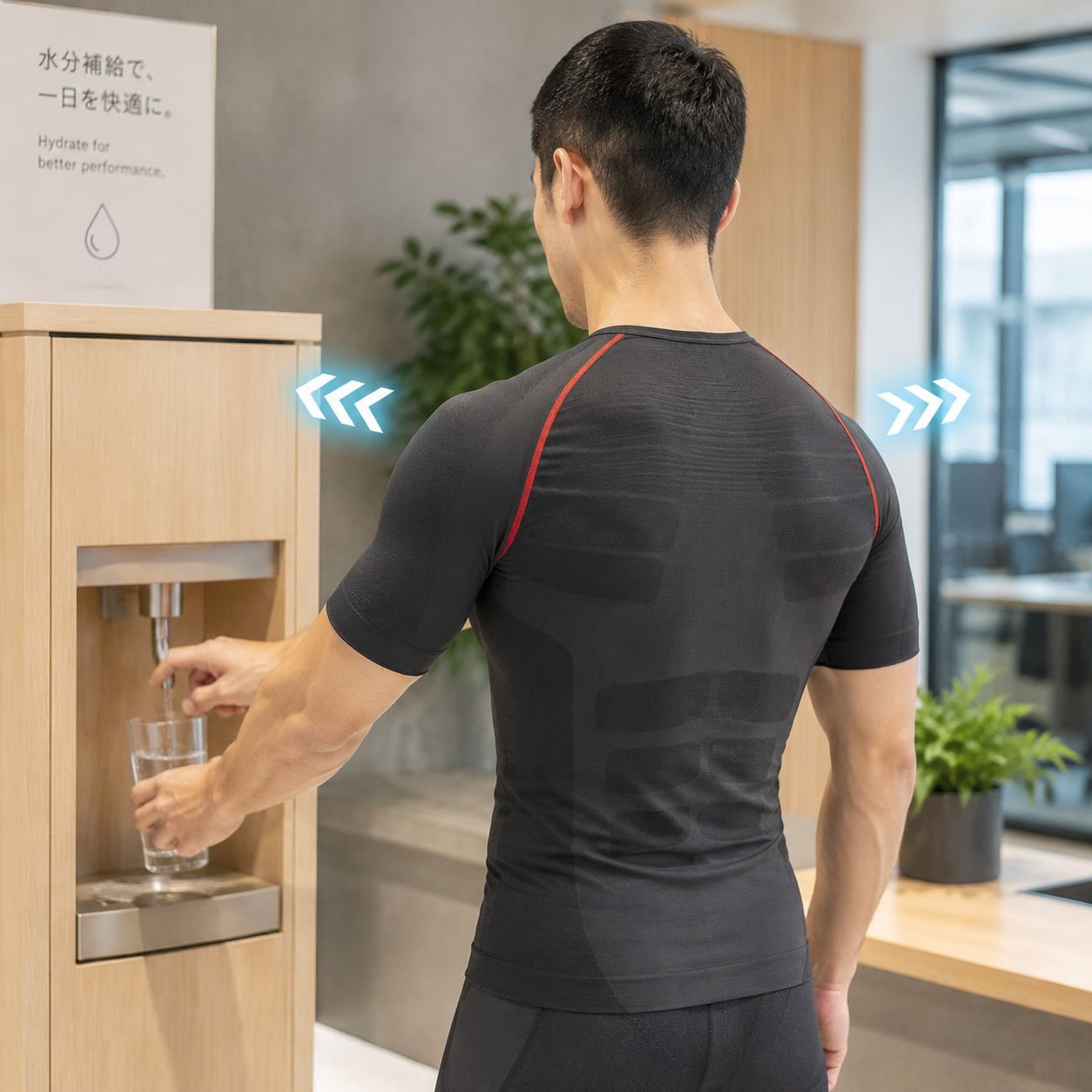 フィットネストレーニング向け通気トップス着用イメージ
