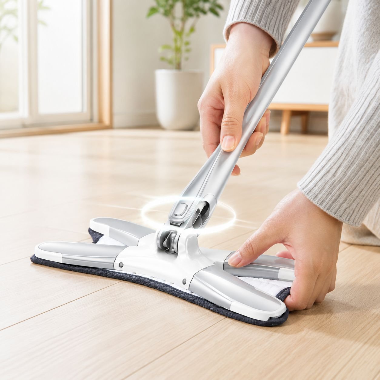 衛生的な手洗い不要モップの使い方