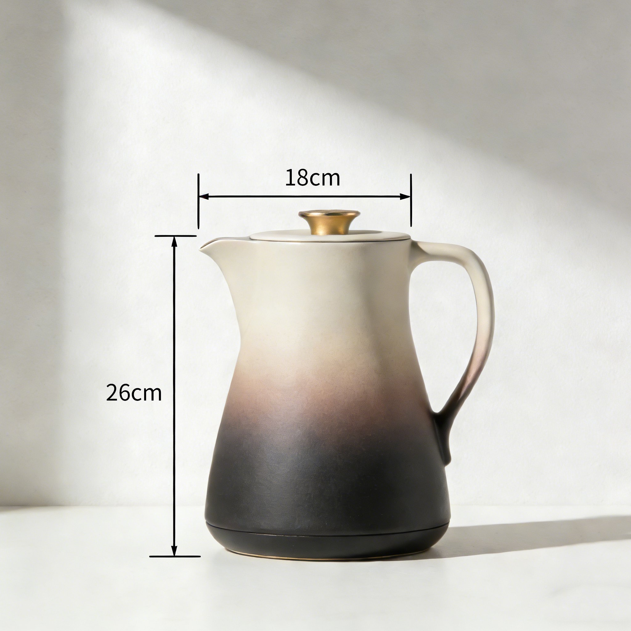 Close-up of thermos kettle spout and handle design