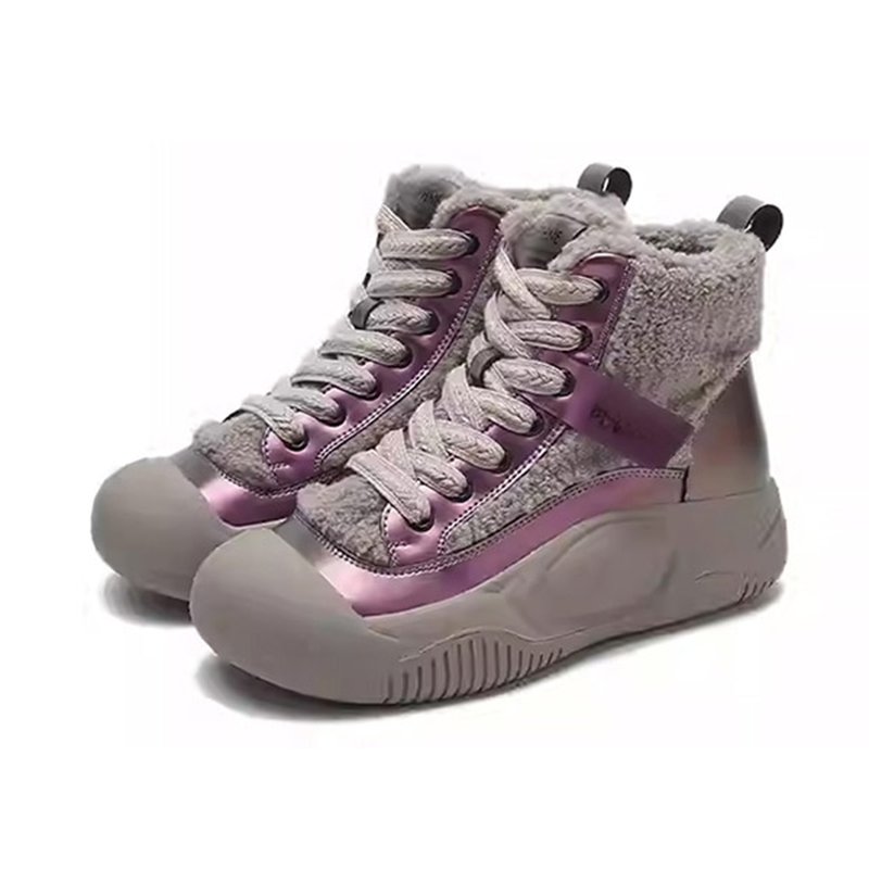Wildleder High-Top Plateau-Stiefel