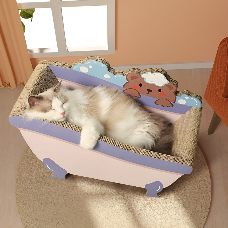 고양이 통합 모래 및 긁는 보드