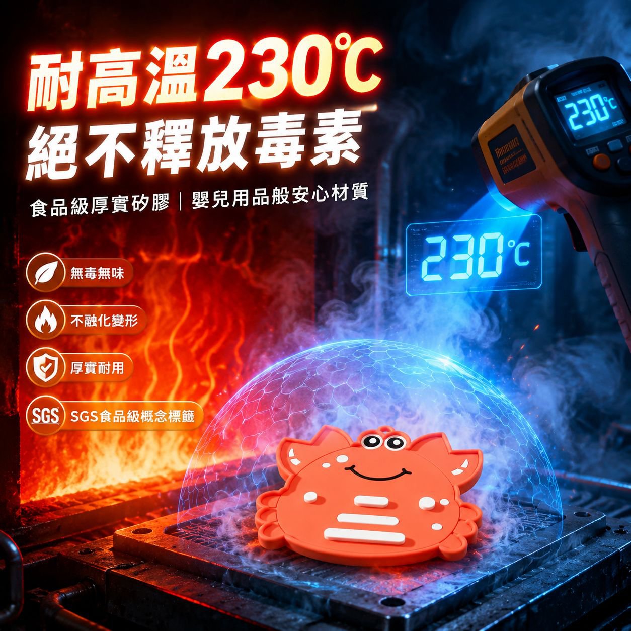 卡通螃蟹鍋蓋收納墊