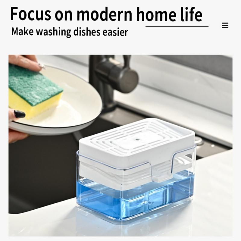 Dispensador automático de jabón multifuncional, fácil de presionar, ideal para limpieza de cocina