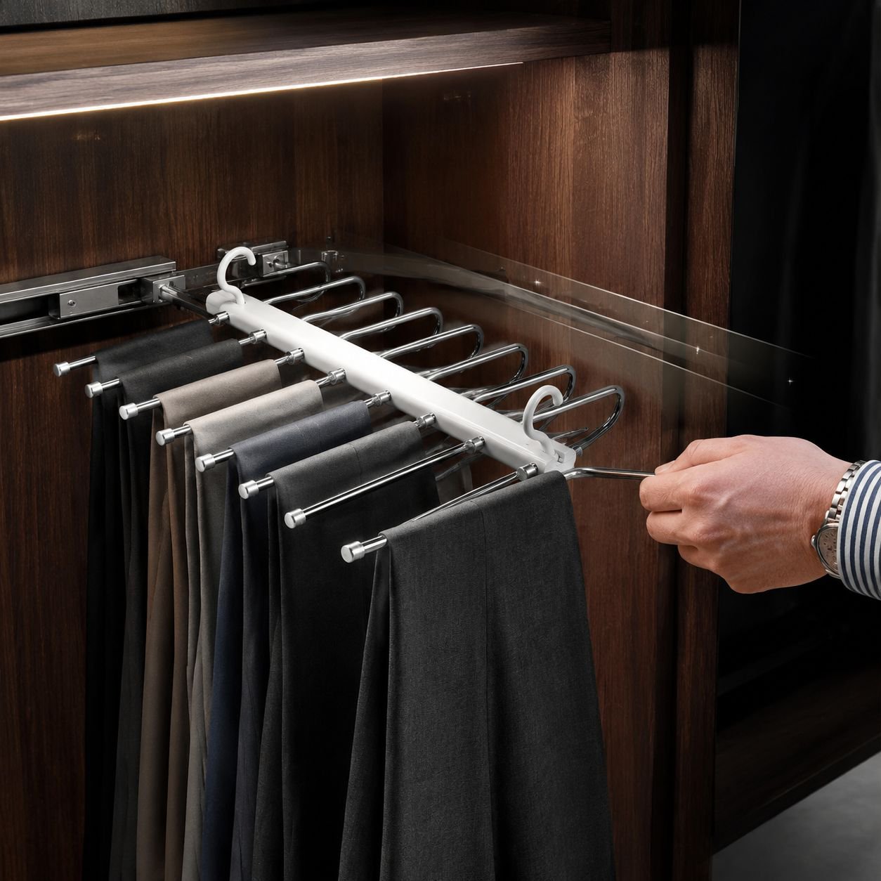 1pc/2pcs Multifunctional Stainless Steel Pants Rack - Foldable, Seamless, and Anti-Slip - Perfect fo