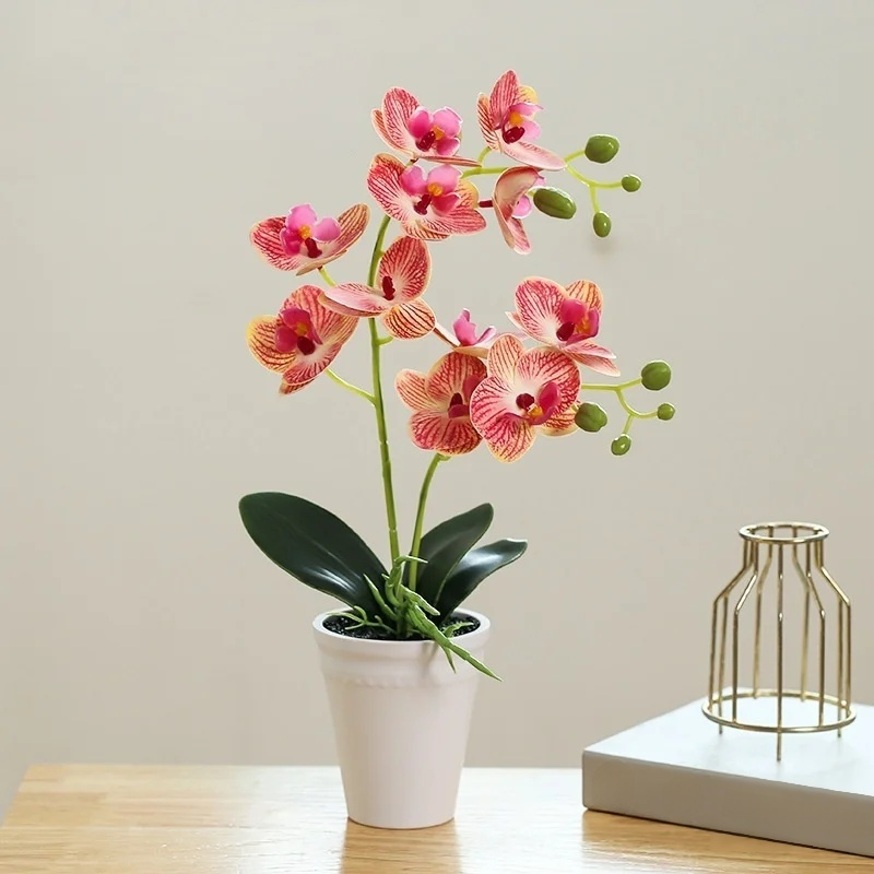 Plante d’orchidée papillon artificielle faite à la main, décoration intérieure