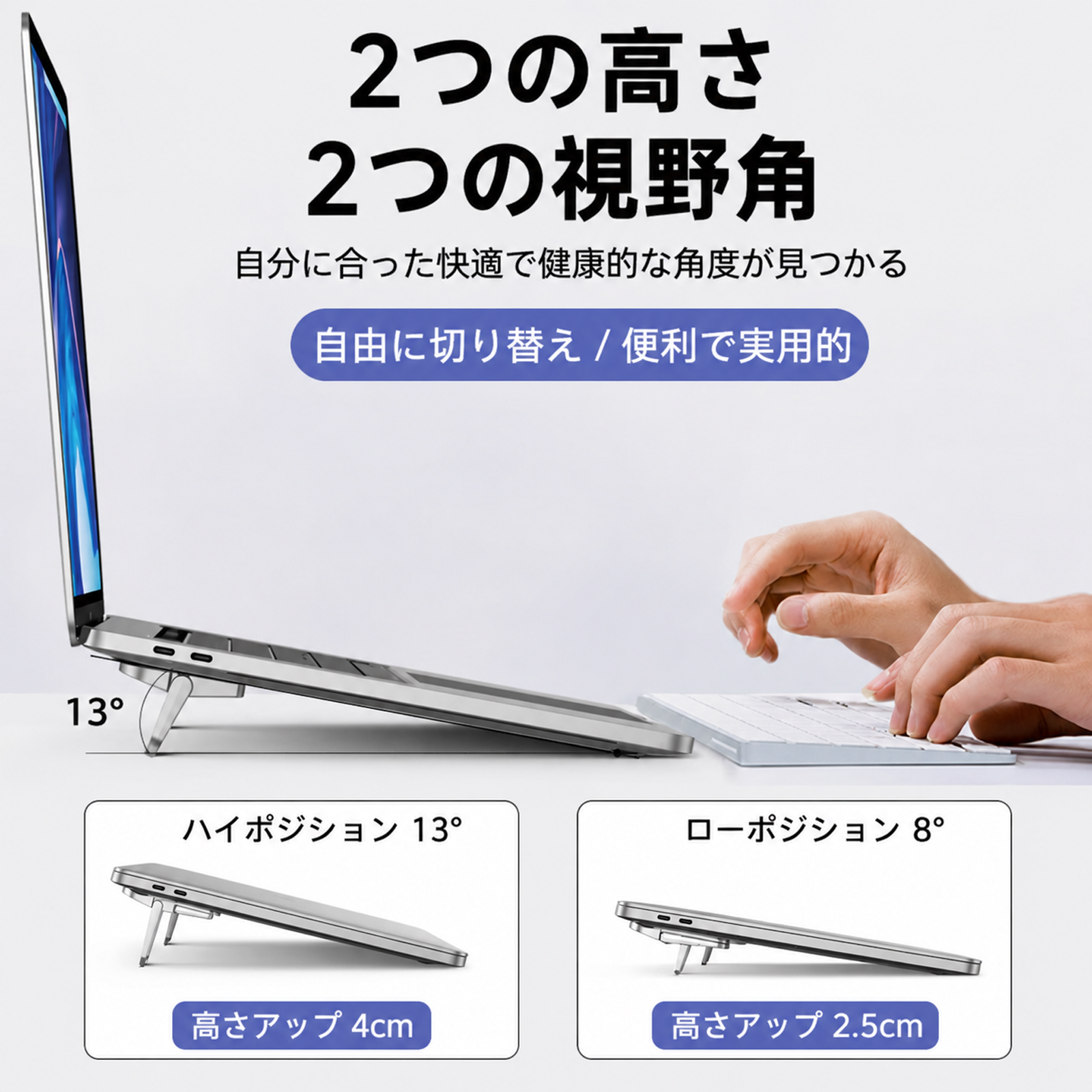 JMY - 吸盤式ノートパソコンスタンド。軽量（約45g）、ノートパソコン、タブレット、スマートフォンに対応。取り外し可能で跡が残らず、水洗い可能。姿勢を改善し、自宅やリモートワークに最適。持ち運びに