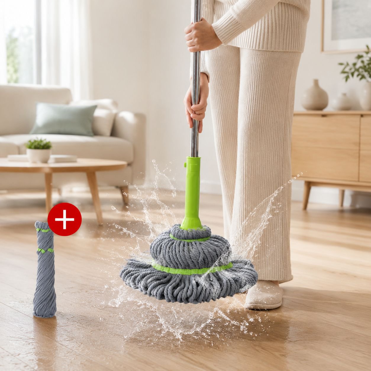 Super Saugfähiger Mikrofaser-Ersatzkopf für Schleudermopp